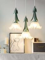 Blumen Pendelleuchte im Vintage Design Elegante Hängeleuchte