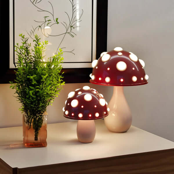 LED Tischlampe Pilz Design Dimmbare Nachttischlampe