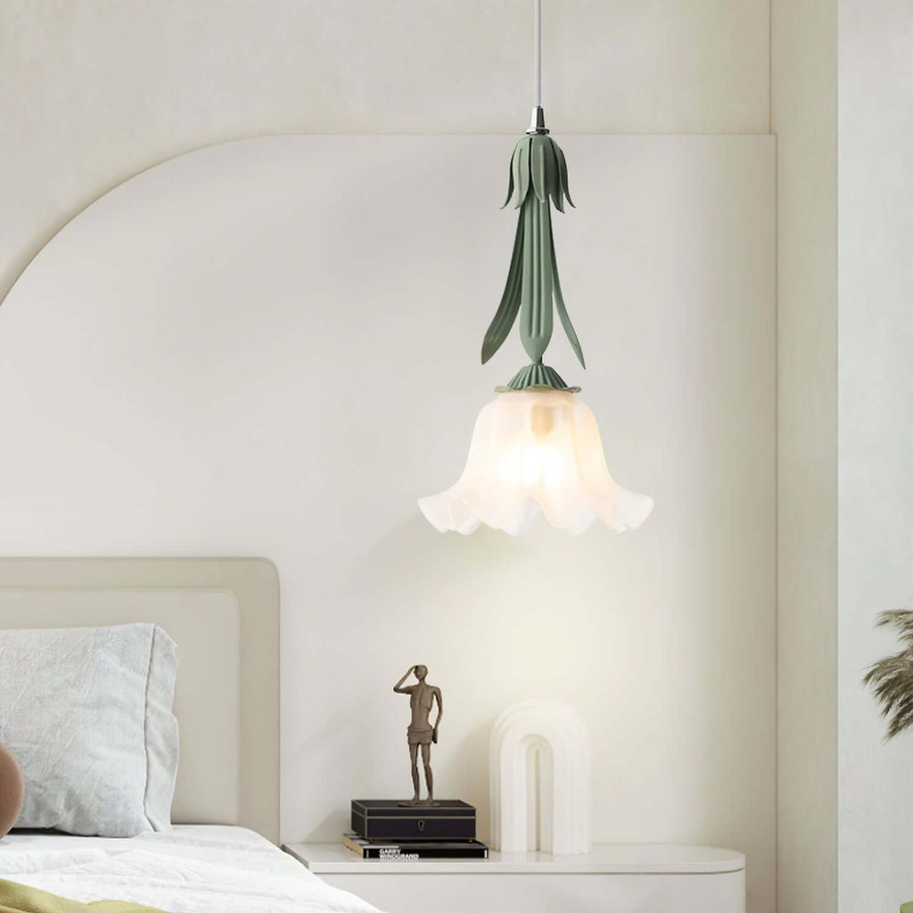 Blumen Pendelleuchte im Vintage Design Elegante Hängeleuchte