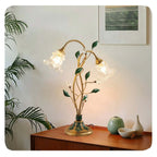 Vintage Tischlampe mit Blumenmotiv Elegante Nachttischlampe