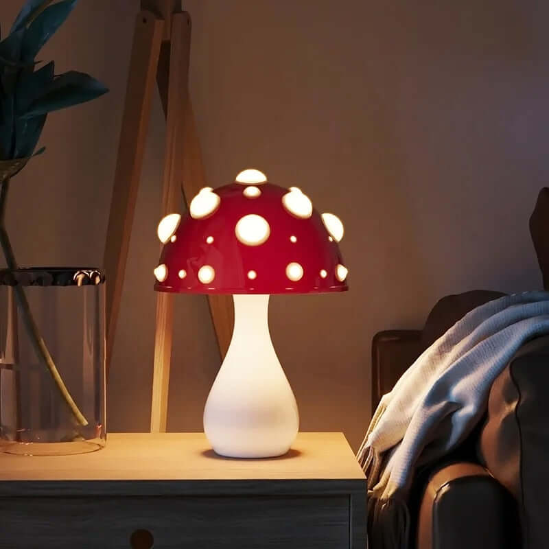 LED Tischlampe Pilz Design Dimmbare Nachttischlampe