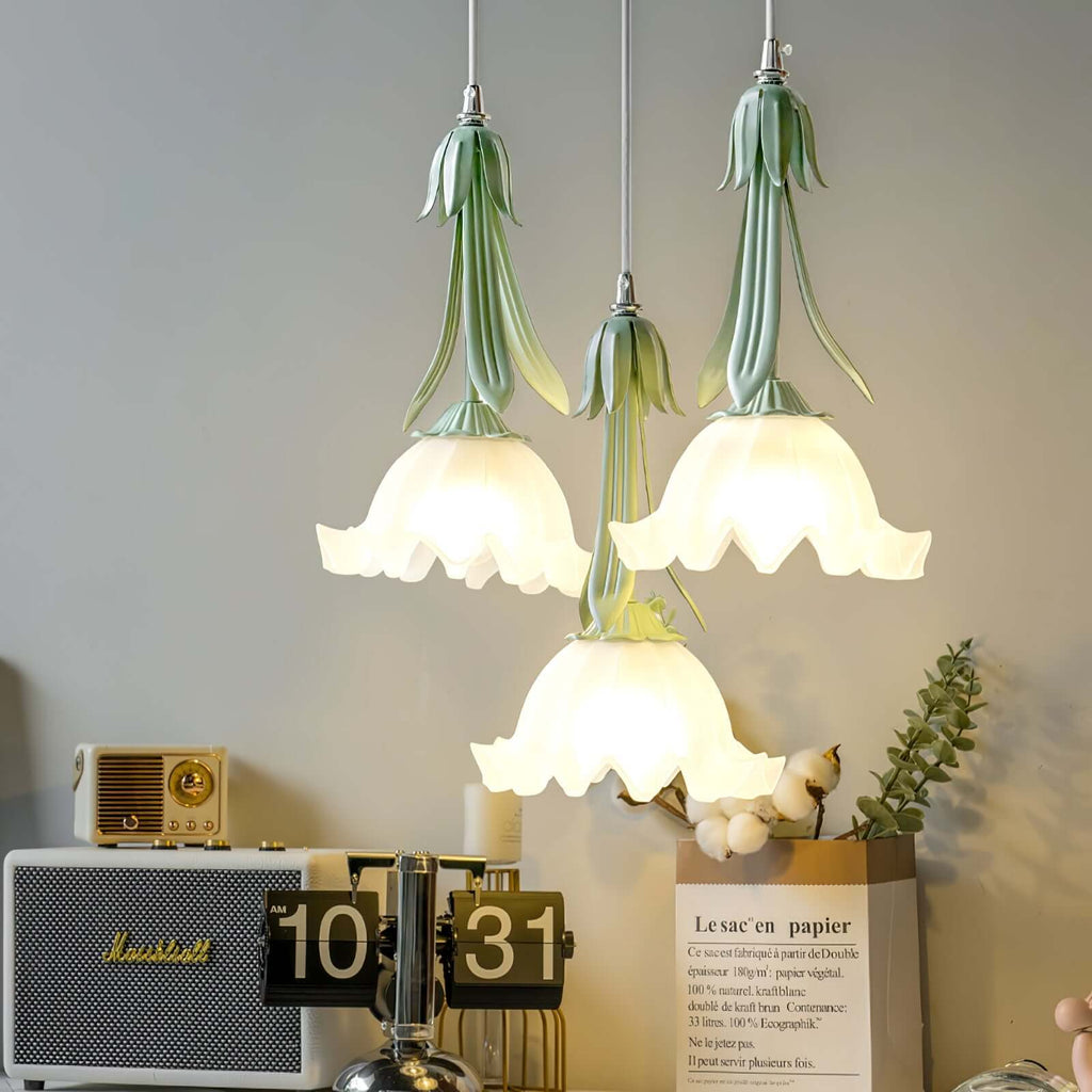 Blumen Pendelleuchte im Vintage Design Elegante Hängeleuchte