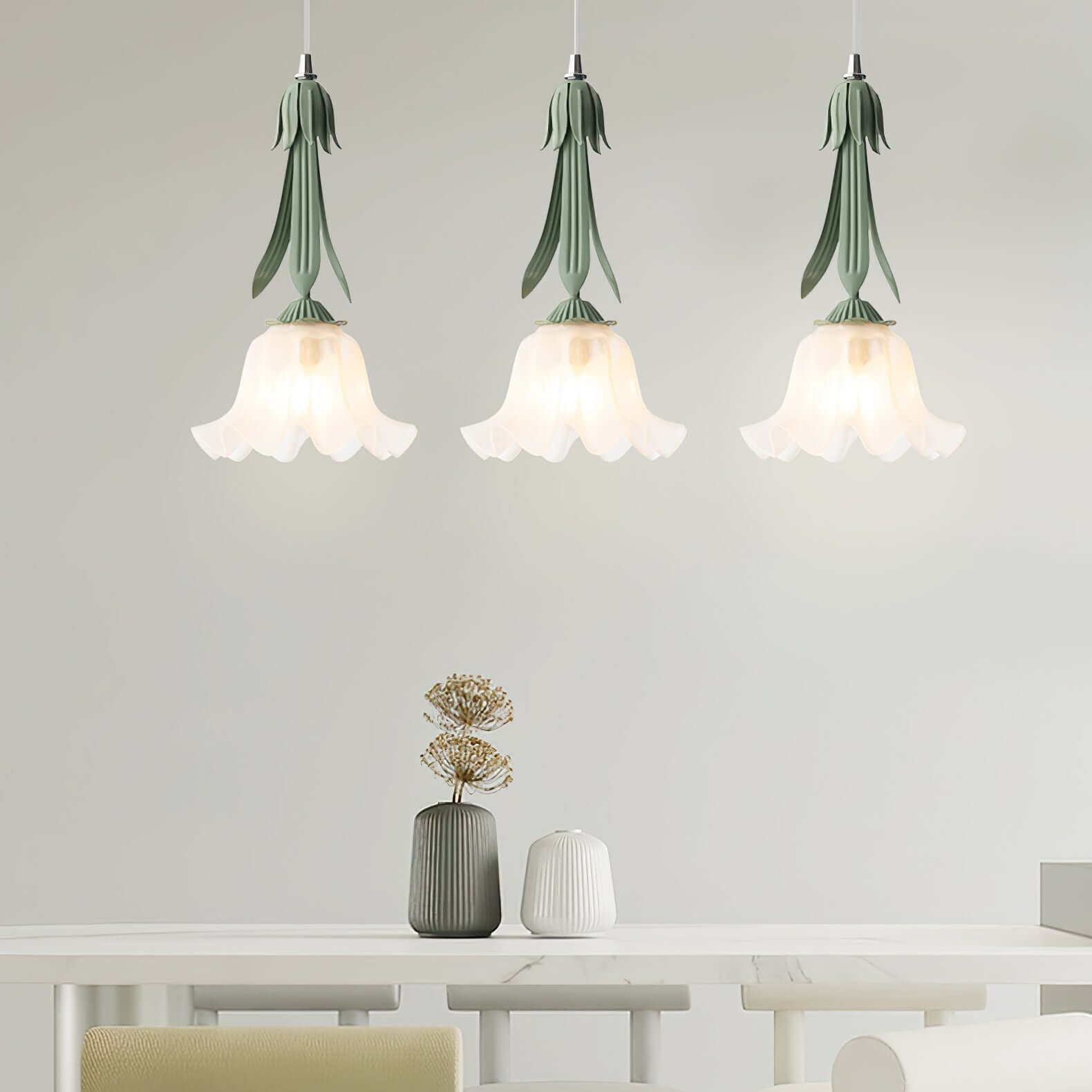 Blumen Pendelleuchte im Vintage Design Elegante Hängeleuchte