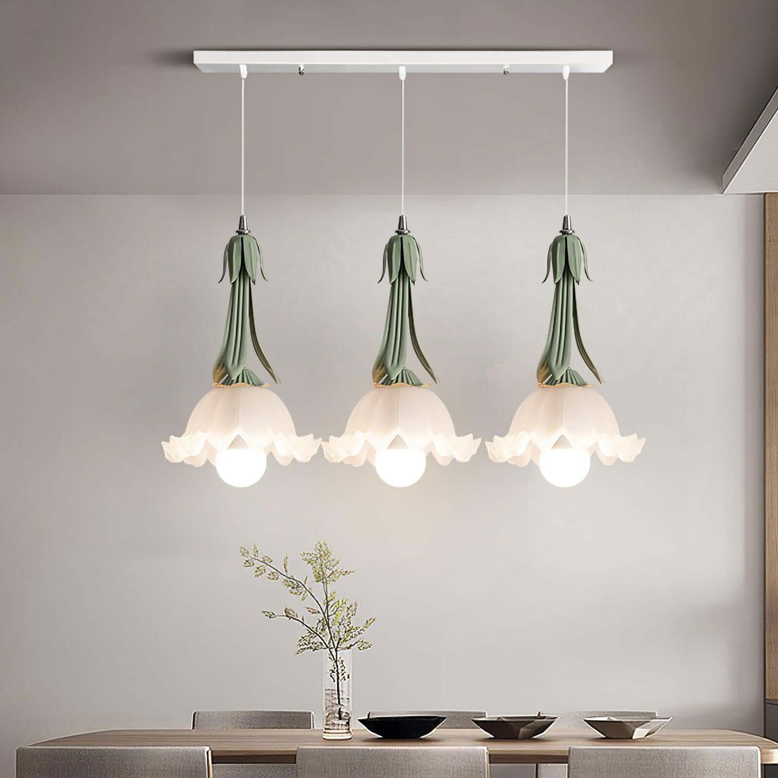 Blumen Pendelleuchte im Vintage Design Elegante Hängeleuchte
