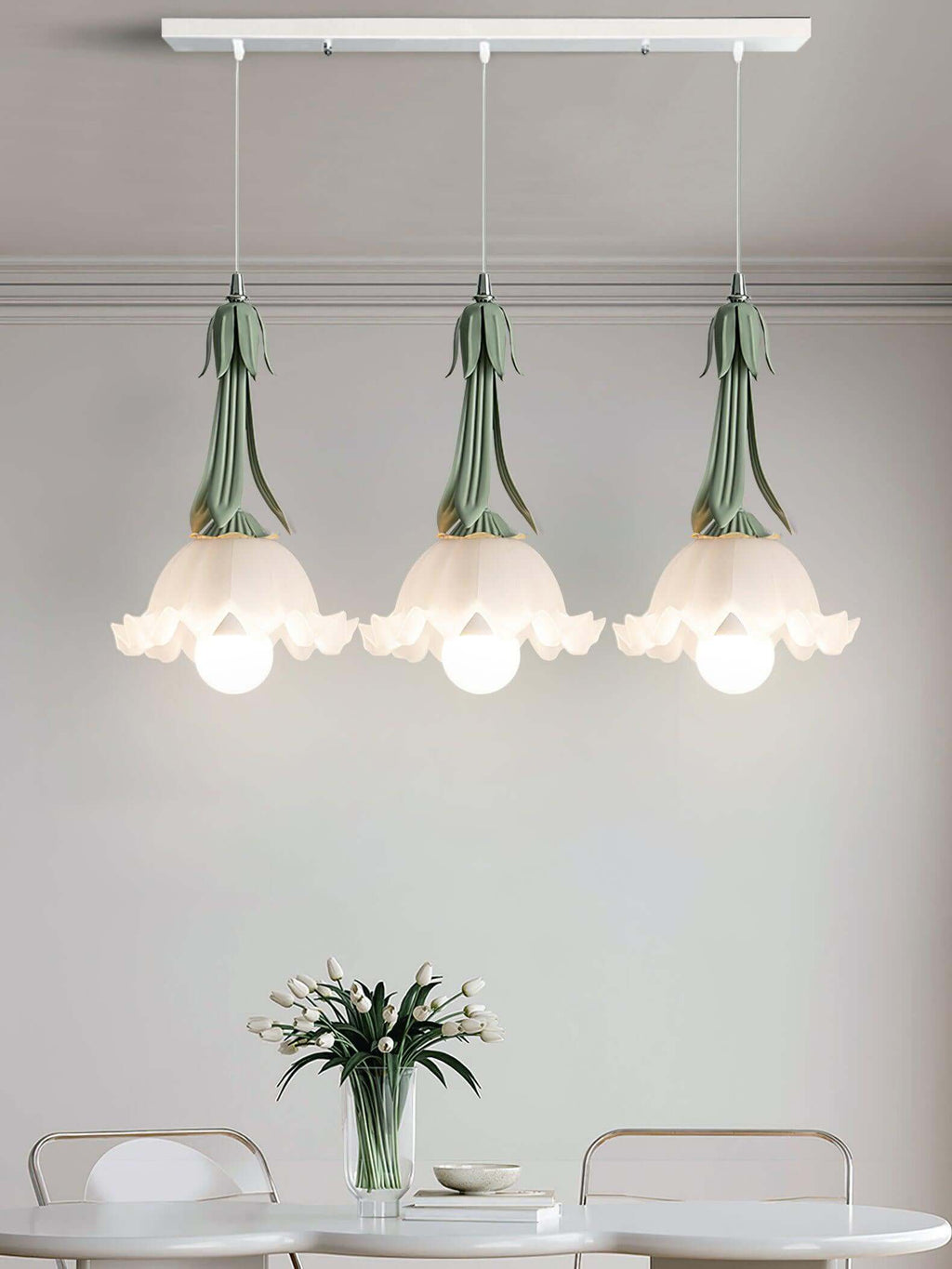 Blumen Pendelleuchte im Vintage Design Elegante Hängeleuchte