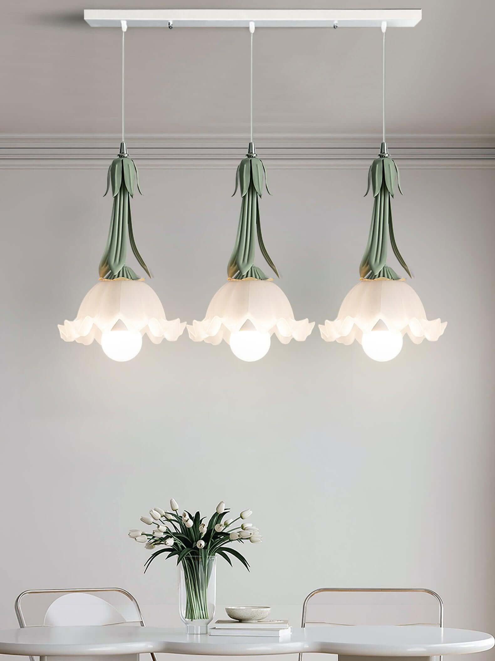 Blumen Pendelleuchte im Vintage Design Elegante Hängeleuchte