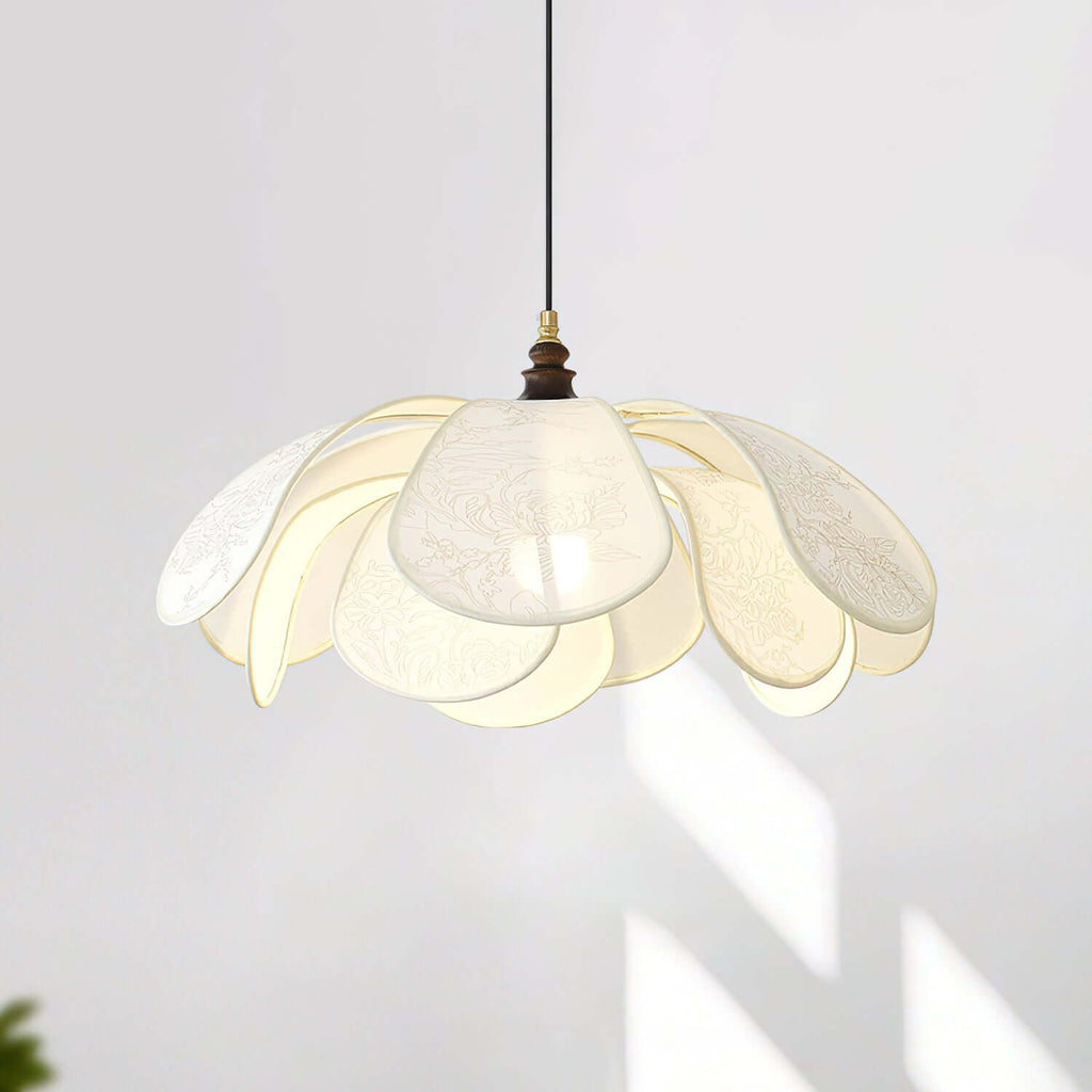 Blumen Pendelleuchte im Vintage Stil Elegante Hängeleuchte