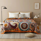 Baumwoll Tagesdecke mit Boho Muster Doppellagige Wohndecke