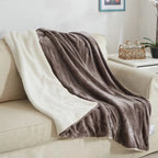 Sherpa Fleece Decke extra weich Kuscheldecke mit Teddyfell für Sofa