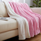 Sherpa Fleece Decke extra weich Kuscheldecke mit Teddyfell für Sofa