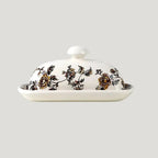 Keramik Butterdose mit Deckel im mediterranen Design