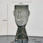 Künstlerische Glasvase in Kopf-Form Moderne Dekovase