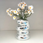 Disco Vase mit Spiegelmosaik Runde Glitzer Blumenvase