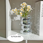Disco Vase mit Spiegelmosaik Runde Glitzer Blumenvase