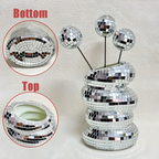 Disco Vase mit Spiegelmosaik Runde Glitzer Blumenvase