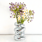 Disco Vase mit Spiegelmosaik Runde Glitzer Blumenvase