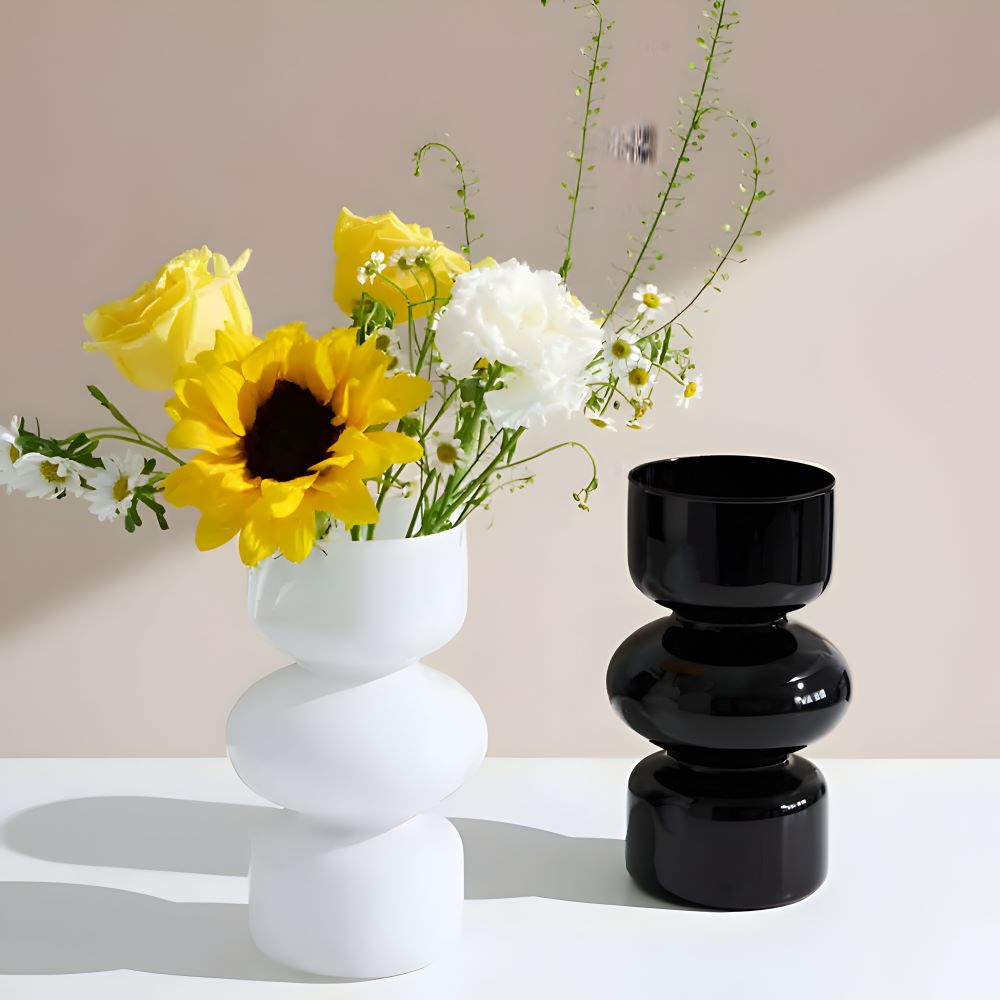 Moderne Glasvase im Nordic Design Dekorative Blumenvase aus Glas