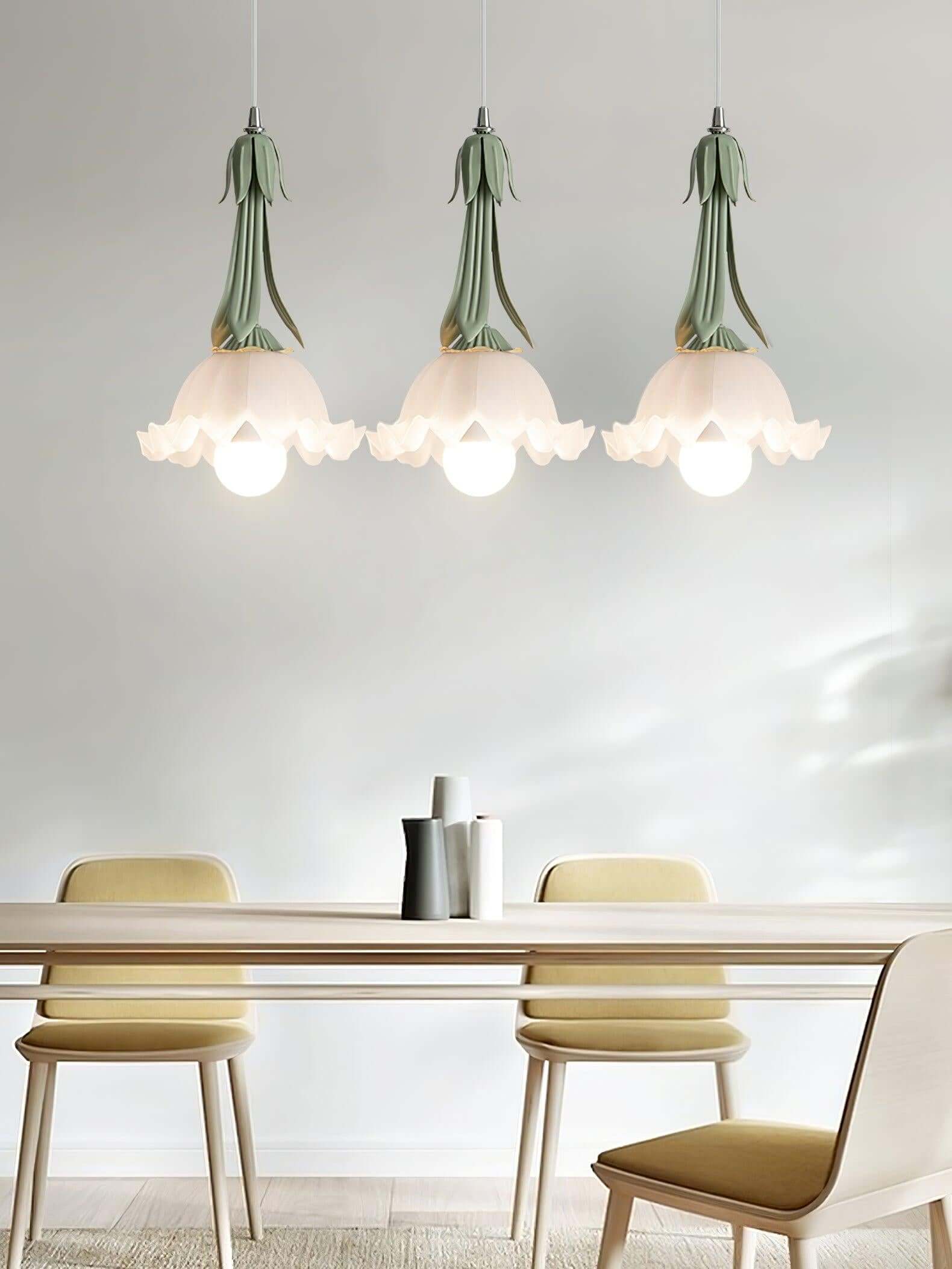 Blumen Pendelleuchte im Vintage Design Elegante Hängeleuchte