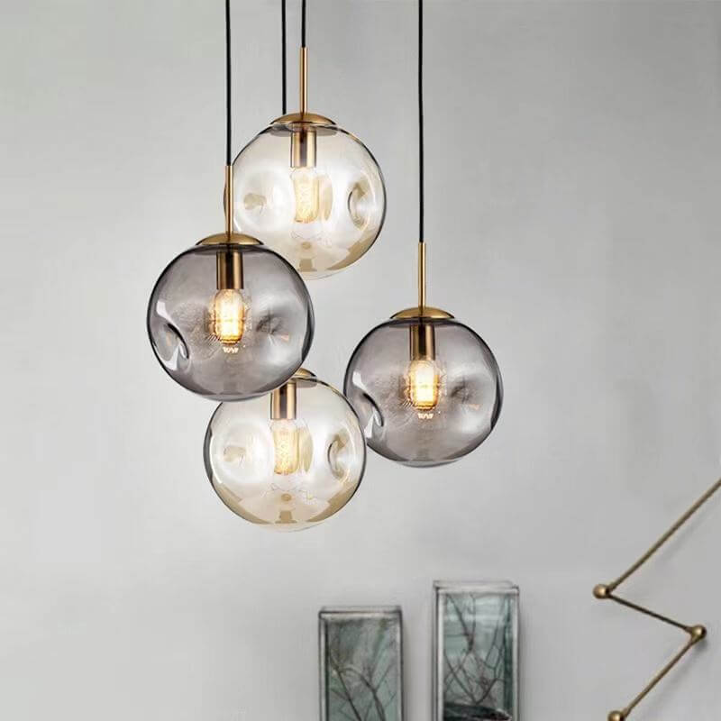 Moderne Glas Pendelleuchte Kugel Runde Hängeleuchte
