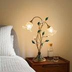 Vintage Tischlampe mit Blumenmotiv Elegante Nachttischlampe