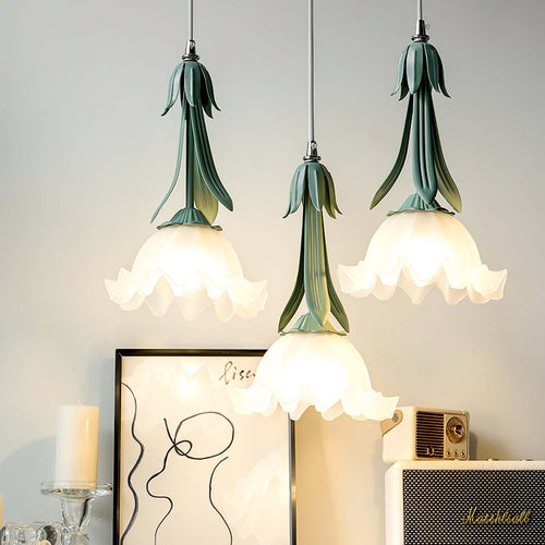 Blumen Pendelleuchte im Vintage Design Elegante Hängeleuchte
