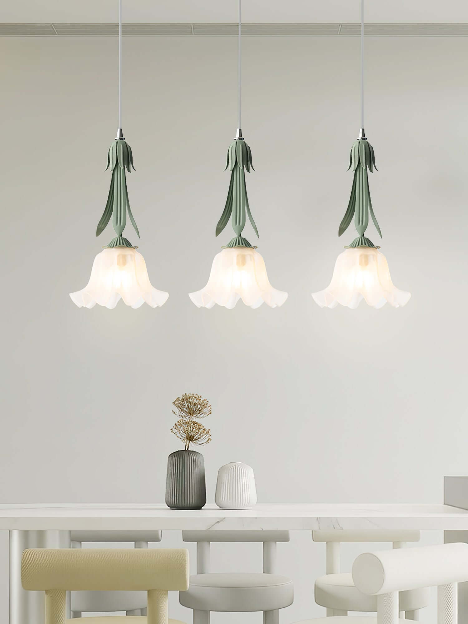 Blumen Pendelleuchte im Vintage Design Elegante Hängeleuchte