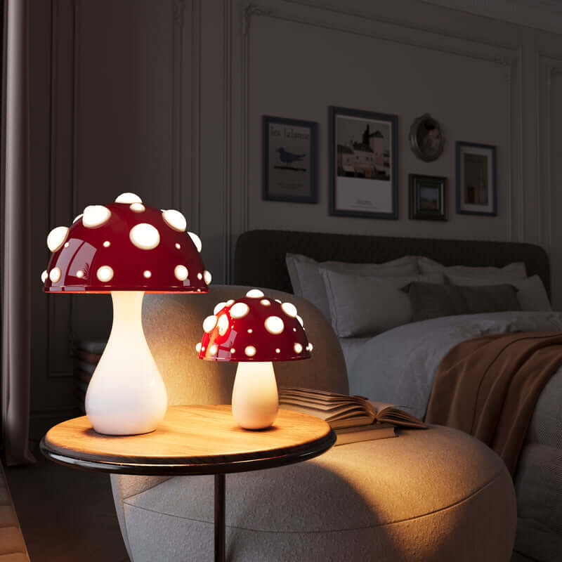 LED Tischlampe Pilz Design Dimmbare Nachttischlampe
