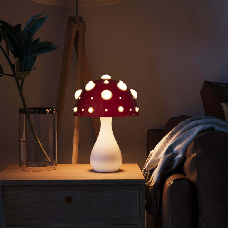 LED Tischlampe Pilz Design Dimmbare Nachttischlampe