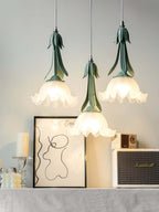 Blumen Pendelleuchte im Vintage Design Elegante Hängeleuchte