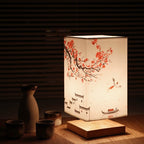 Japanische Tischlampe aus Holz und Bambus Minimalistische Nachttischlamp